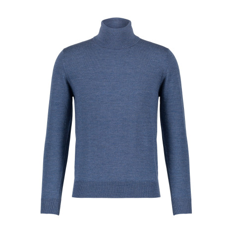 Pull col roulé Bleu